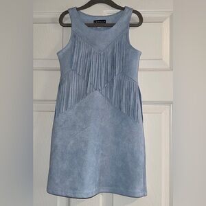 Kate Mack Light Blue Fringe Mini Dress
